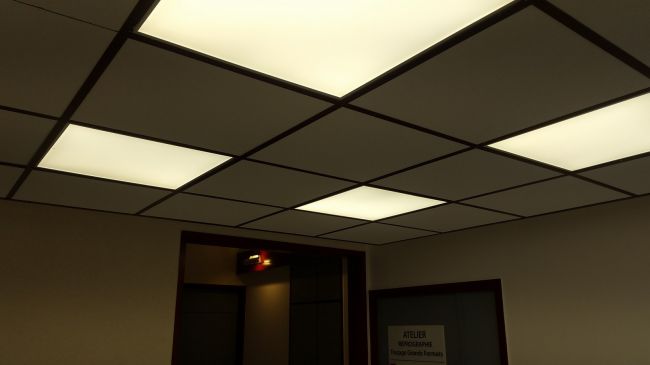 Pose de pavé LED dans le hall d'acceuil des parties communes d'un immeuble