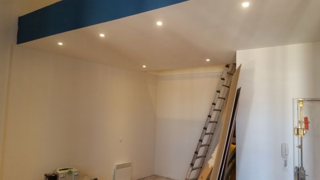 spot led posé en faux plafond par tlc electricite